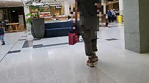 trashy kiwi slut flashes pussy at mall and public street