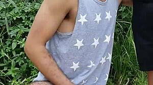 Homemade Public Flashing Game with Domination in Outdoor Setting