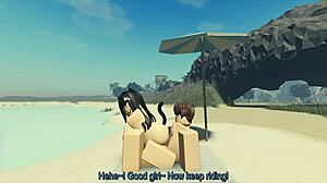Enjoying A Creampie With My Roblox Catgirl On The Beach