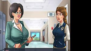 Roxxie and Mia have fun in the locker room