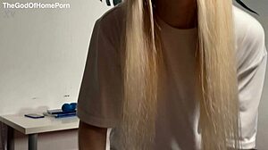 Teen decides to masturbate while studying