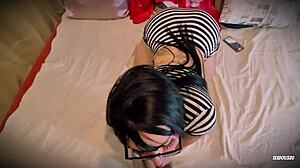 gothic tattooed fuck doll gets deepthroat and creampie bent over