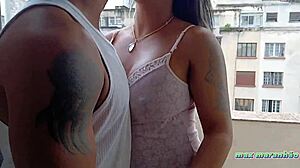 want to see me fucking this big-titted brunette latina on the outdoor balcony?