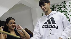 Perverted Stepbro Teaches Latina Stepsis Billar to FUCK Her VAGINA