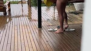 Shameless Young 18+ Wife Gets Fucked On The Porch!