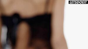 the skinny girlfriend moans as her man dives into her pussy