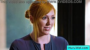 Sexy big tit blonde masseuse gives nuru massage intro - Lauren Phillips, David Lee