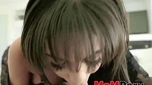 Sexy Stockings MILF Gia Milana Sucks Monster Cock POV Before Hard Riding Her Big Ass In Lingerie