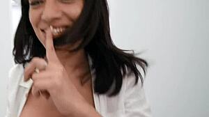 Sasha pearl sucks fat dick in office.