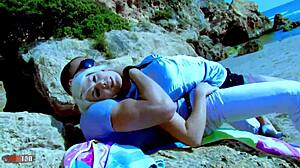 Milky cooper enjoys ass fucking at beach