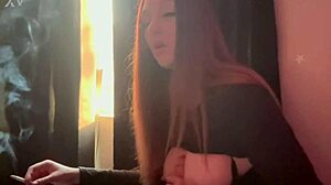 Show me your big boobs while smoking, milf!