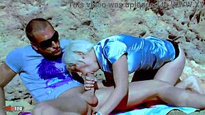 Milky cooper enjoys ass fucking at beach