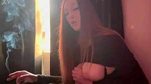 Show me your big boobs while smoking, milf!