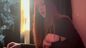 Show me your big boobs while smoking, milf!