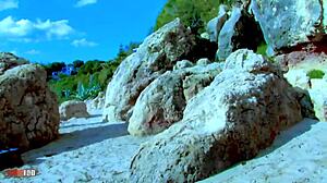 Milky cooper enjoys ass fucking at beach