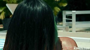 Hey, watch XXLaynaMarie and RoxySinner dive into steamy poolside fun