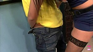 Police Girl Stops Guy for Oily Wet Riding