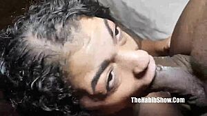 Phat Booty Ebony Star Slobbers on Dick. Her Pussy Drives Wild Head Action.