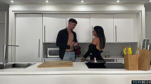 big ass latina milf gets fucked by boyfriend's friend in his house