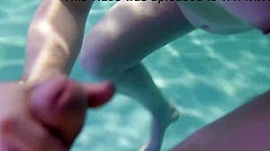 Blonde babe SUNNY LANE SUCKS dick underwater