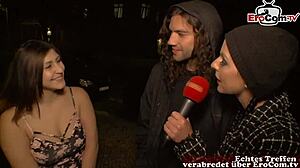 public street casting with young teens flashing! 😜