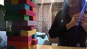 hairy teen gets cumshot on ass outdoor after staircase tease