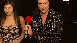 public street casting with young teens flashing! 😜