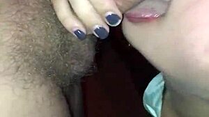 sexy babe with big tits gives amazing blowjob to monster cock