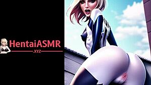 Hentai spider girl reaches intense orgasm in anime journey