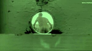 Dominatrix Mistress April runs a kinky game show with bound blonde slaves