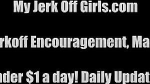 cheerleader gives dirty jerk off instructions 😈