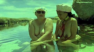 Dominatrix Mistress April runs a kinky game show with bound blonde slaves