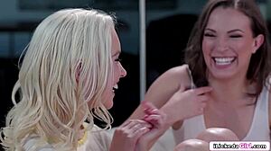 lesbian babes in lingerie daring straight bff to muff dive 😏