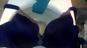 Step sister tried on bras with 40dd cup and got fucked