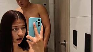 mi cuñada bathing, tempting me to join for latina fun