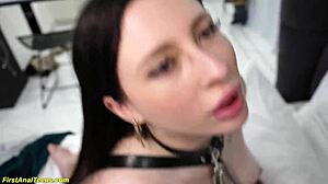 damn, her tight asshole got roughly stretched and filled with cum so hard... 💦