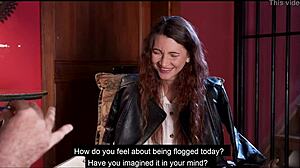 Redhead pornstar feels raw humiliation in first whipping session