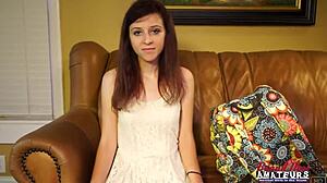 Wow! Petite Katie Walls Sucks and Fucks Huge Cock!