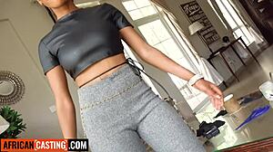 yo, this ebony model got tricked to suck at casting call