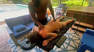 Hotwife Enjoys Naughty Massage with BBC for Intense Interracial Fuck
