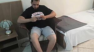 while my wife was bathing, i fucked the hot brunette waitress with her big tits and ass, cumshot everywhere