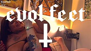 please tickle my feet while i gag on this brunette’s domination