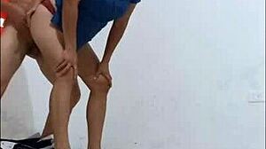 Cleaning Employee Seduces Hospital Nurse For Standing Office Sex