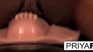 Hey, check out this hot sun fun with sexy Indian MILF Priya Rai masturbating her big tits