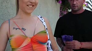 Big ass gets slammed hard in public outdoor action