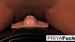 Hey, check out this hot sun fun with sexy Indian MILF Priya Rai masturbating her big tits