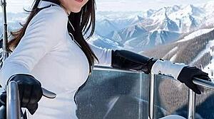 Weekend at ski resort begins with leather-clad solo action - part 1