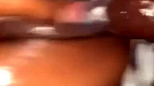 creaming on my dick in missionary, oiled ebony body glistening with sweat