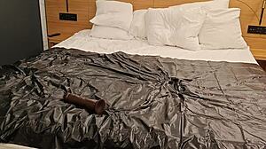 Latexi69 performs dildo blowjob and anal insertion.