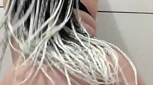 Showing off in the shower - a steamy display of sensuality